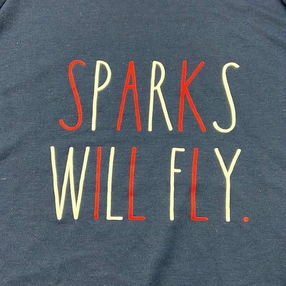 Rae Dunn navy blue sweatshirt "Sparks Will Fly" size small - Picture 3 of 10